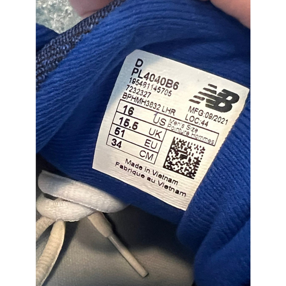 New Balance 4040V6 Mens Low Metal Baseball Cleats Team Royal Blue/White - Picture 7 of 10